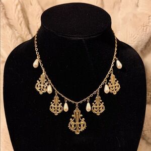 NWT 2028 by 1928 Filigree look Gold Drop Necklace